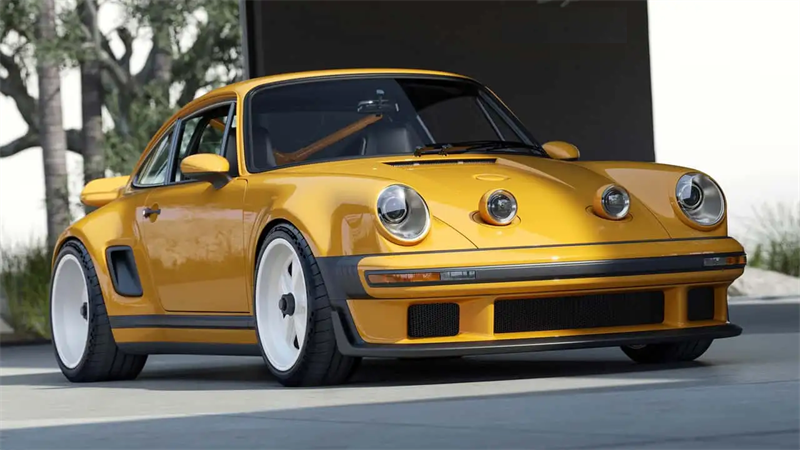 Revoliucinė elegancija: „Porsche 911 Carrera Coupe“, kurį sukūrė dainininkas, su pažengusiais LED projektorių priekiniuose žibintuose ir neoniniams automobiliams priekinius žibintus